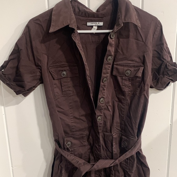 Corey P. Brown Button Up Collared Dress - Picture 3 of 5